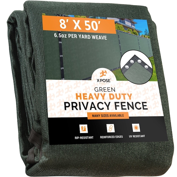 Xpose Safety Green Privacy Screen Fence - 8' x 50' PS-850G-X - main